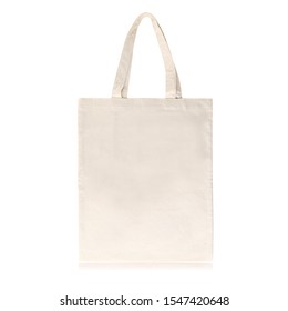 Eco Friendly Beige Colour Large Volume Fashion Canvas Tote Bag Isolated on White Background. Reusable Bag for Groceries and Shopping. Design Template for Mock-up. Front View