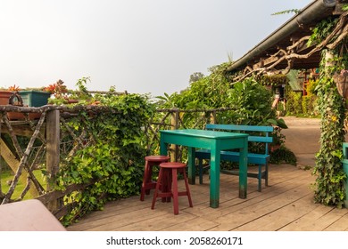 eco friendly cafe on top of mountains in the rainy forest of guatemala ,  sustainability concept - Shutterstock ID 2058260171
