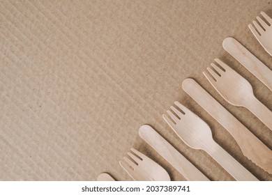 Eco Friendly Fast Food Containers. Wooden Forks And Knives. Eco Friendly Disposable Tableware. Used In Fast Food, Restaurants, Takeaways, Picnics. No Plastic Zero Waste