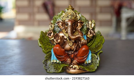 Eco Friendly Ganesh Or Ganpati Idol Or Murti, Home Made. Selective Focus