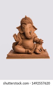 Eco Friendly Ganesh/Ganpati Idol Or Murti, Home Made. Selective Focus