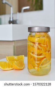 Eco Friendly Orange Peel Infused Vinegar For All Purpose Cleaning,  Zero Waste, Homemade Product.