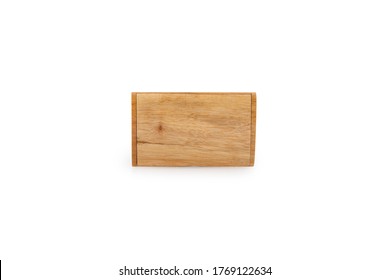 Eco friendly wooden card holder isolated on white background