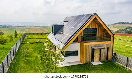 Eco House With Sun Panels Energy