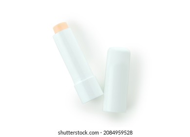 Eco lipstick isolated on white background, close up