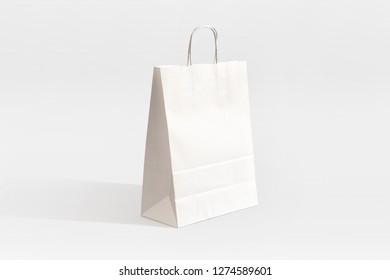 eco paper bag white 26x12x34cm