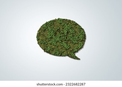 Eco quote icon with 3D green leaves in green and natural color tones. Ecological environment 3d quote icon. - Powered by Shutterstock