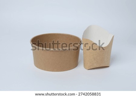 Eco-friendly biodegradable disposable tableware made of bamboo wood and kraft paper. Cups, cutlery and food containers for sustainable delivery and take away food. Zero waste
