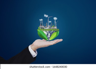 Eco-friendly and clean energy business concepts. Element of this image are furnished by NASA - Shutterstock ID 1648240030