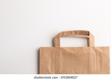 An Eco-friendly Paper Bag For Groceries. Paper Package For Purchases Biodegradable. Secondary Raw Materials.