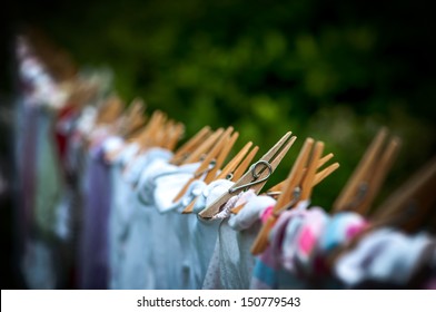 Eco-friendly - Washing Line, Clothes And Pegs.