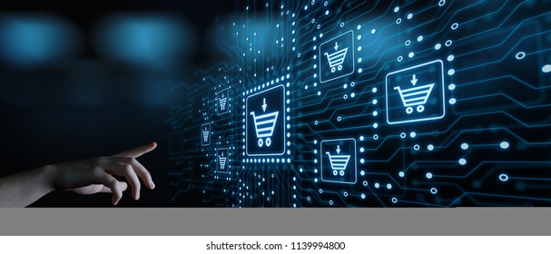 e-commerce add to cart online shopping business technology internet concept.