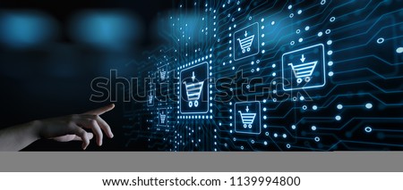 e-commerce add to cart online shopping business technology internet concept.