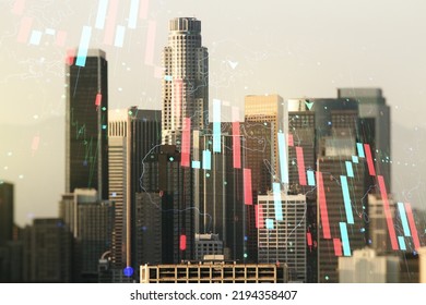 Economic crisis chart and world map hologram on Los Angeles cityscape background, bankruptcy and recession concept. Multiexposure - Shutterstock ID 2194358407