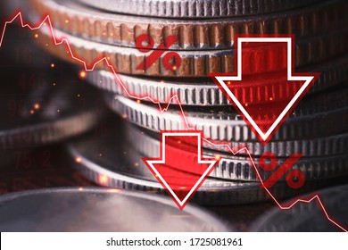 Economic crisis, currency recession, decline In the world of investment, And stock falls in a bad situation, the concept of a stock market collapse or the global financial crisis. - Powered by Shutterstock