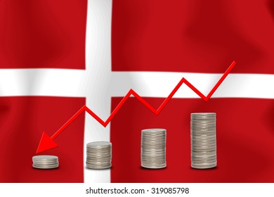 The Economic Going Down Of The Denmark, With A Head Shot Arrows Down From The Top Medals.