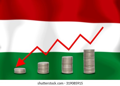 The Economic Going Down Of The Hungary, With A Head Shot Arrows Down From The Top Medals.