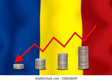 The Economic Going Down Of The Romanian, With A Head Shot Arrows Down From The Top Medals.