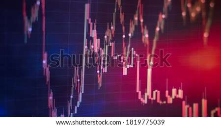 Economic graph with diagrams on the stock market, for business and financial concepts and reports.