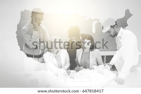 Similar – Image, Stock Photo people silhouettes on North sea beach at low tide