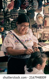 Ecuadorian Indigenous Family Merchant Of The Oldest Inca Culture In South America