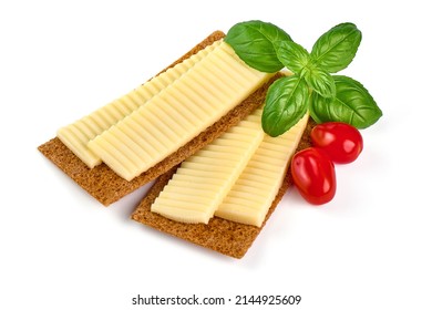 Edam Cheese Sandwich, Isolated On White Background