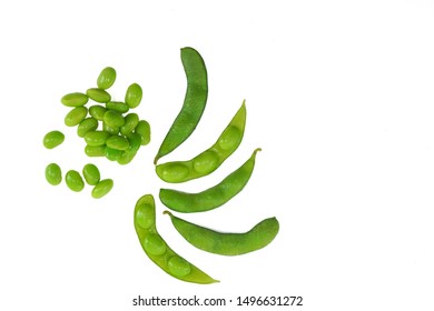 Edamame Beans Isolated On White Background