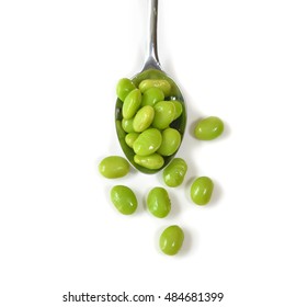 Edamame Or Soybeans On White Background - Isolated