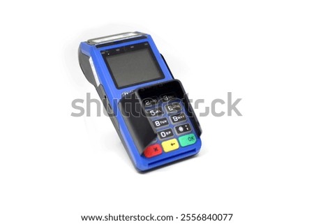 EDC machine Debit card isolated on white background