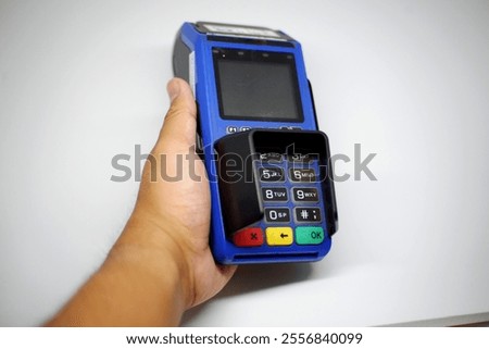 EDC machine Debit card isolated on white background