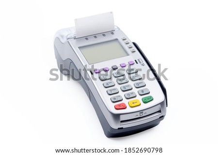 EDC machine or electronic data capture machine isolated on white background with clipping path