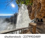 Edessa Waterfall from the path under it, Central Macedonia Greece