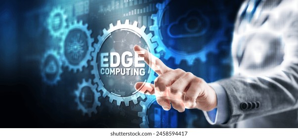 Edge computing. Distributed computing on devices. Concept Technology