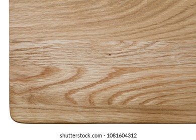 Edge And Corner Of Oak Wood Table Top. Top View.