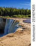 The edge of the escarpment where the Hay River plunges over Alexandra Falls in the Northwest Territories