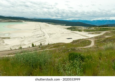 The Edge Of A Tailings Pond At A Copper Mine In British Columbia, Canada