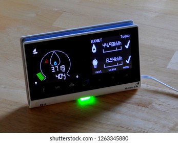 Edgware, London / UK - 12/19/2018: British Gas SMETS 1 Smart Energy Monitor.