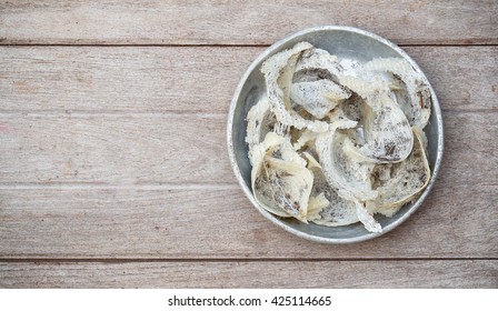 Edible Bird Nest On Wood Plank Background