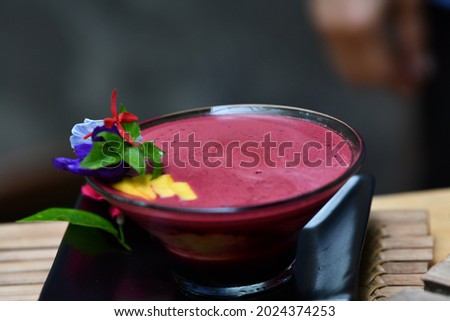 Similar – Image, Stock Photo Strawberry smoothie bowls