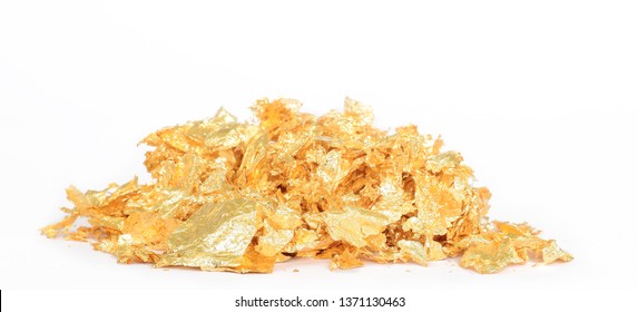 Edible Gold Leaf Closed Up Isolated On Neutral