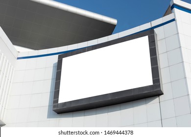 E-Digital Big Large Empty Blank Screen Big Billboard TV Mockup Template For Advertisement.