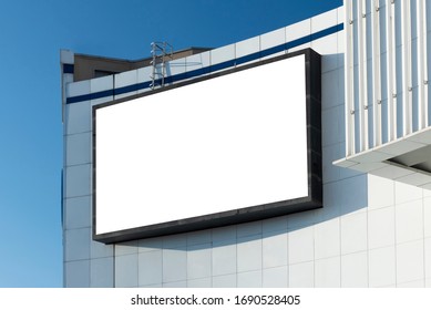 E-Digital Big Large Empty Blank Screen Big Billboard TV Mockup Template For Advertisement.