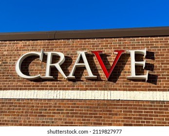 Edina, Minnesota, USA. February 5, 2022. The exterior of Crave restaurant in Edina.