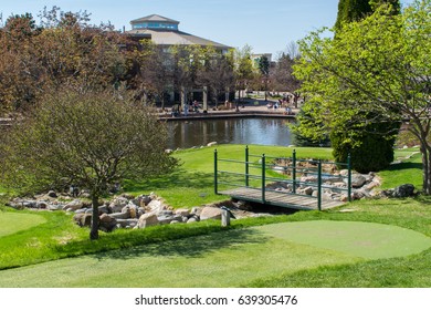 Edina, Minnesota, USA - March 17, 2017: View of Centennial Lakes Park,Edina ,Minnesota, USA