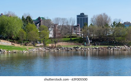 Edina, Minnesota, USA - March 17, 2017: View of Centennial Lakes Park,Edina ,Minnesota, USA