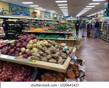 Edina, Minnesota/USA. October 1, 2019. An interior shot of the interior of a Trader Joe’s grocery store in Minnesota.