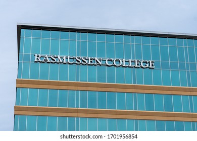 EDINA, MN/USA - APRIL 11, 2020: Rasmussen College exterior and trademark logo.