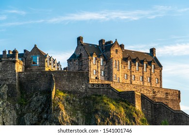 Edinburgh Castle. Historic Fortress Which Dominates The Skyline 