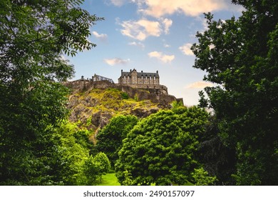 Edinburgh castle in the late evening light as seen from Princes Park.  - Powered by Shutterstock