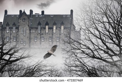 Edinburgh Castle In The Mystery Morning - Spooky Picture